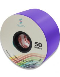 CINTA DE PAPEL SOFY 2pulgadas 50MTS ROLLO MORADO