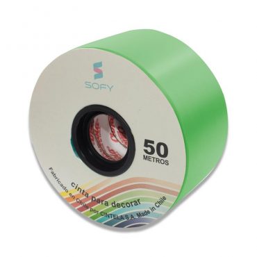 CINTA DE PAPEL SOFY 2pulgadas 50MTS ROLLO VERDE CLARO