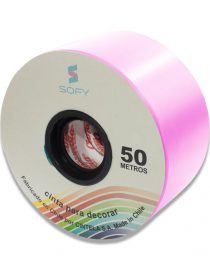 CINTA DE PAPEL SOFY 2pulgadas 50MTS ROLLO ROSADO