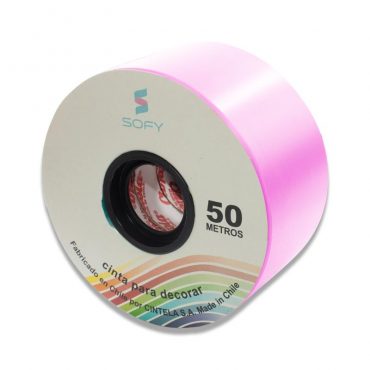 CINTA DE PAPEL SOFY 2pulgadas 50MTS ROLLO ROSADO