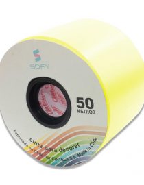 CINTA DE PAPEL SOFY 3pulgadas 50MTS ROLLO AMARILLO