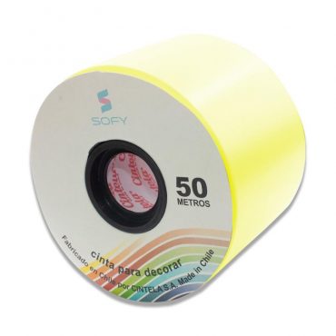 CINTA DE PAPEL SOFY 3pulgadas 50MTS ROLLO AMARILLO