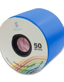 CINTA DE PAPEL SOFY 3pulgadas 50MTS ROLLO AZUL