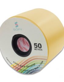 CINTA DE PAPEL SOFY 3pulgadas 50MTS ROLLO DORADO