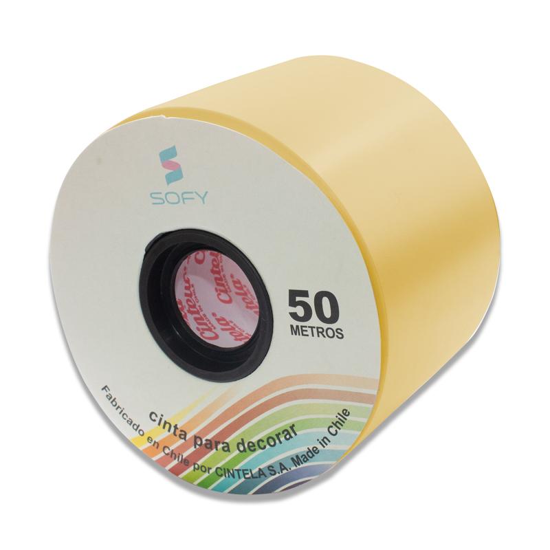 CINTA DE PAPEL SOFY 3pulgadas 50MTS ROLLO DORADO 1 CINTA DE PAPEL SOFY 3pulgadas 50MTS ROLLO DORADO