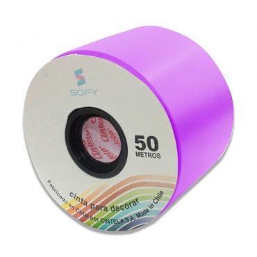 CINTA DE PAPEL SOFY 3pulgadas 50MTS ROLLO MAGENTA
