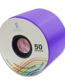 CINTA DE PAPEL SOFY 3pulgadas 50MTS ROLLO MORADO