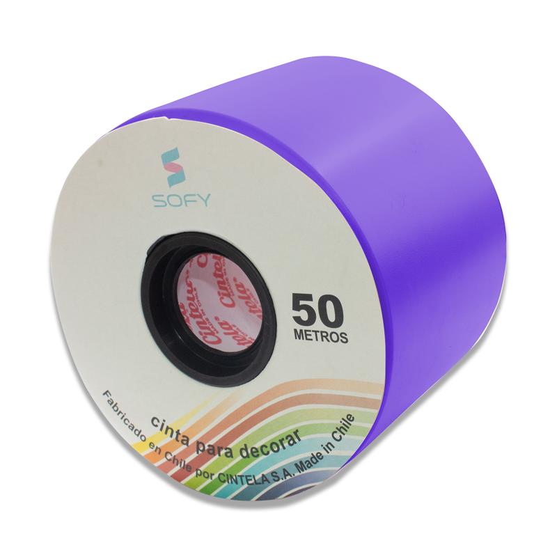 CINTA DE PAPEL SOFY 3pulgadas 50MTS ROLLO MORADO 1 CINTA DE PAPEL SOFY 3pulgadas 50MTS ROLLO MORADO