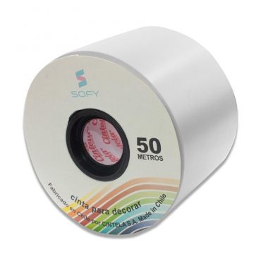 CINTA DE PAPEL SOFY 3pulgadas 50MTS ROLLO GRIS