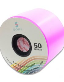 CINTA DE PAPEL SOFY 3pulgadas 50MTS ROLLO FUCSIA