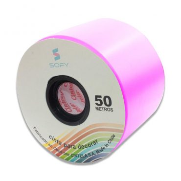 CINTA DE PAPEL SOFY 3pulgadas 50MTS ROLLO FUCSIA