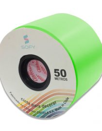 CINTA DE PAPEL SOFY 3pulgadas 50MTS ROLLO VERDE FRUTA