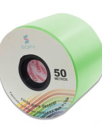 CINTA DE PAPEL SOFY 3pulgadas 50MTS ROLLO VERDE CLARO