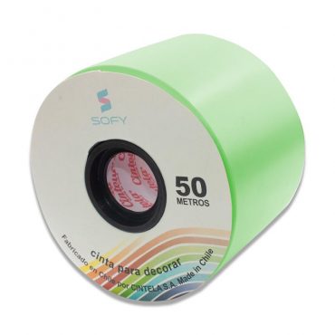 CINTA DE PAPEL SOFY 3pulgadas 50MTS ROLLO VERDE CLARO