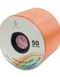 CINTA DE PAPEL SOFY 3pulgadas 50MTS ROLLO NARANJA
