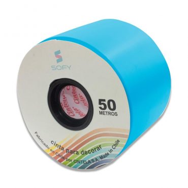 CINTA DE PAPEL SOFY 3pulgadas 50MTS ROLLO TURQUEZA