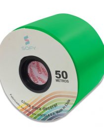 CINTA DE PAPEL SOFY 3pulgadas 50MTS ROLLO VERDE
