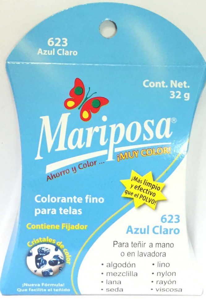 MARIPOSA CRISTALES AZUL CLARO 623