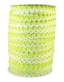 ZIG ZAG DOBLE COLOR 5MM BLANCO/VERDE CANA