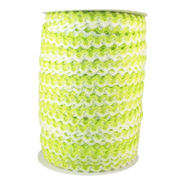 ZIG ZAG DOBLE COLOR 5MM BLANCO/VERDE CANA