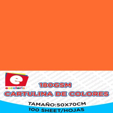Cartulina ESCOLARIS 50X70CM NARANJA