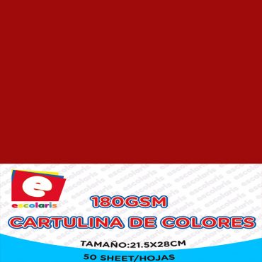 Cartulina ESCOLARIS 8.5x11 ROJO