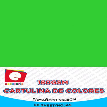 Cartulina ESCOLARIS 8.5x11 VERDE