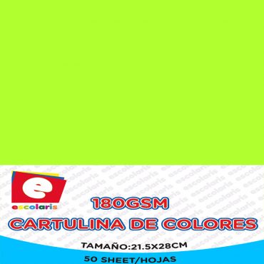 Cartulina ESCOLARIS 8.5x11 VERDE CANA