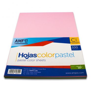 HOJA DE COLORES PASTELES AMPO PAQ 100H