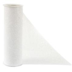 TULLE ESCARCHADO 6"X25YDS ROLLO BLANCO TORNASOL