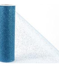 TULLE ESCARCHADO 6"X25YDS ROLLO CELESTE