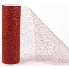 TULLE ESCARCHADO 6"X25YDS ROLLO ROJO