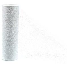 TULLE ESCARCHADO 6"X25YDS ROLLO PLATEADO