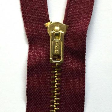 ZIPPER BRONCE #06 ROJO VINO