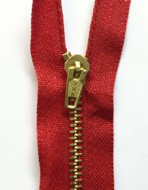 ZIPPER BRONCE #08 ROJO