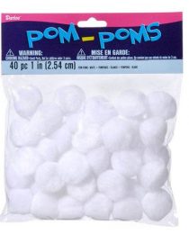 POM POM 2" 8pcs PAQ BLANCO
