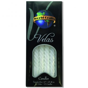 VELAS TORNEADAS WORLD CRAFT 10" BLANCA