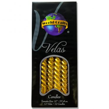 VELAS TORNEADAS WORLD CRAFT 10" DORADO