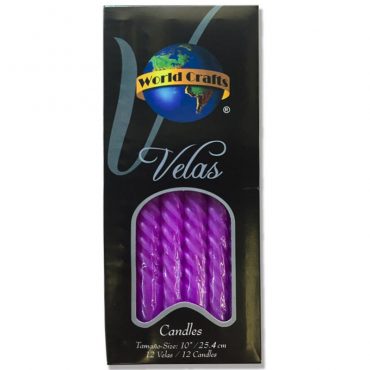 VELAS TORNEADAS WORLD CRAFT 10" MORADO
