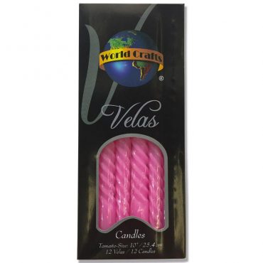 VELAS TORNEADAS WORLD CRAFT 10" ROSADO