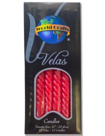 VELAS TORNEADAS WORLD CRAFT 10" ROJO