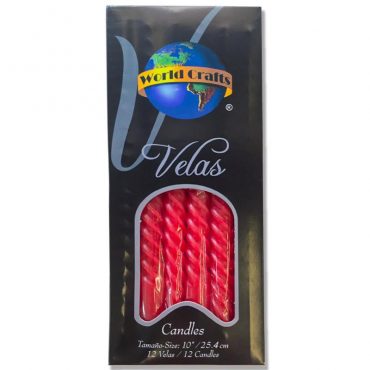 VELAS TORNEADAS WORLD CRAFT 10" ROJO