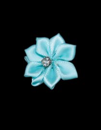 FLORES DE CINTA DE SATIN 8001 3CM CELESTE