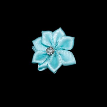 FLORES DE CINTA DE SATIN 8001 3CM CELESTE