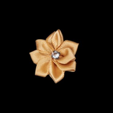 FLORES DE CINTA DE SATIN 8001 3CM DORADO
