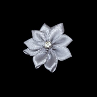 FLORES DE CINTA DE SATIN 8001 3CM PLATEADO