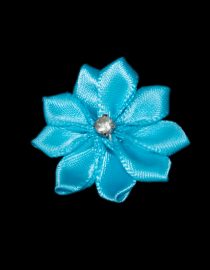 FLORES DE CINTA DE SATIN 8001 3CM TURQUEZA