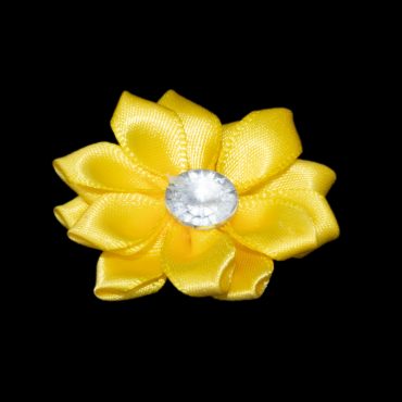 FLORES DE CINTA SATIN 4CM 8004 AMARILLO