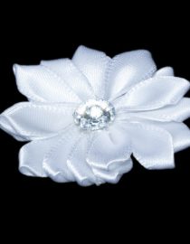FLORES DE CINTA SATIN 4CM 8004 BLANCO