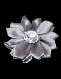 FLORES DE CINTA SATIN 4CM 8004 GRIS